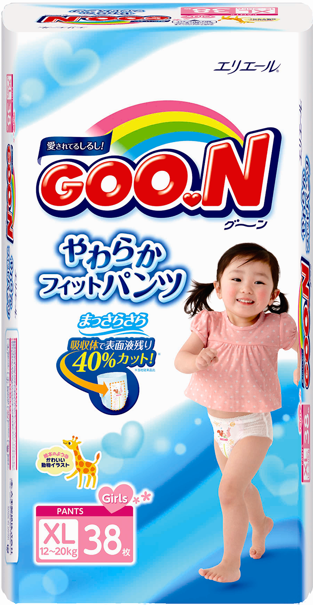 Трусики Goo.N для девочек BIG (12-20 кг) 38 шт