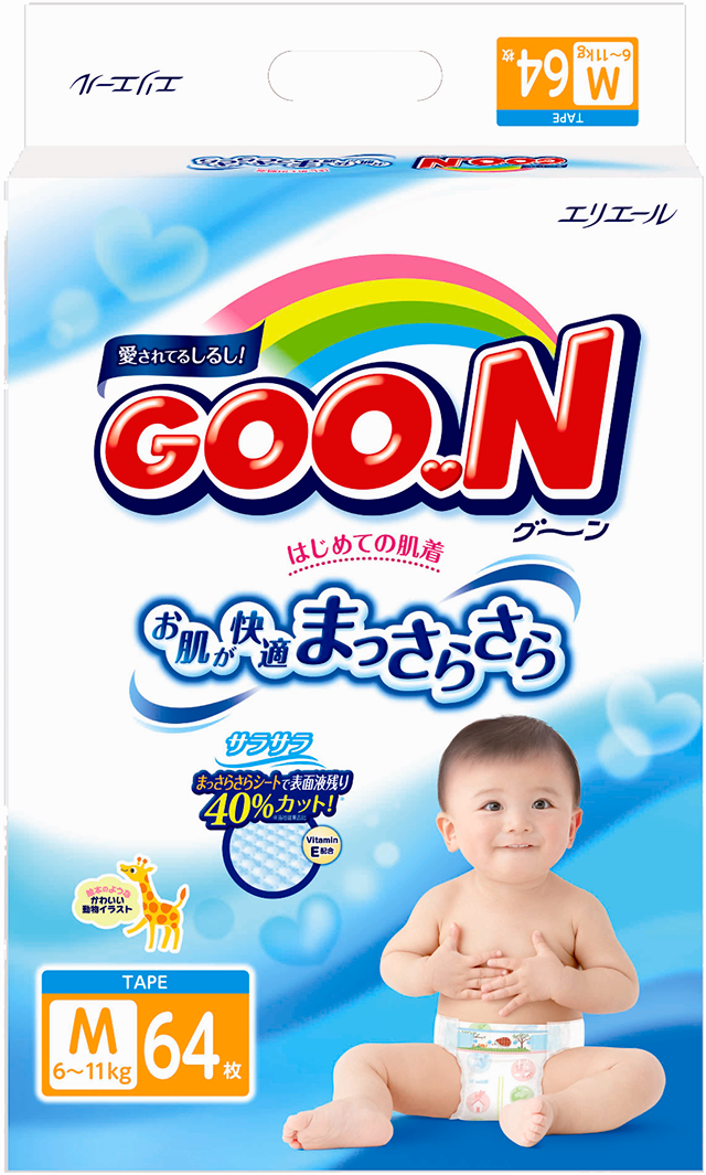 Подгузники Goo.N размера M (6-11 кг) 64 шт