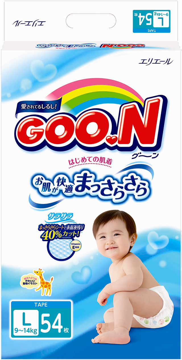 Подгузники Goo.N размер L (9-14 кг) 54 шт