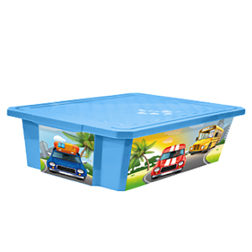 Ящик для хранения игрушек ToyMart X-BOX Sity Cars.30л. на колёсах. 1024LA-BS
