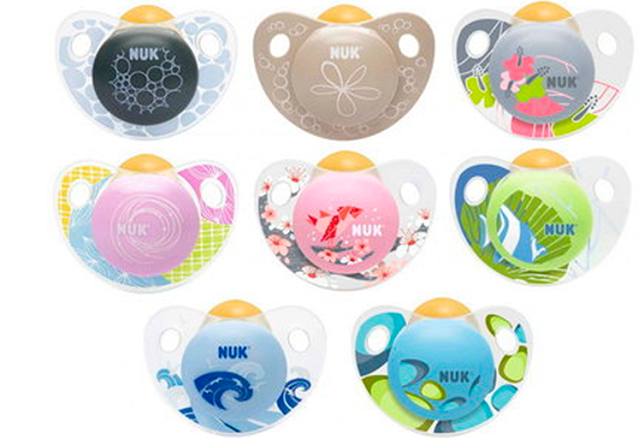 Пустышка Nuk Trendline Adore ортодонтическая латекс р. 3 с 18 мес