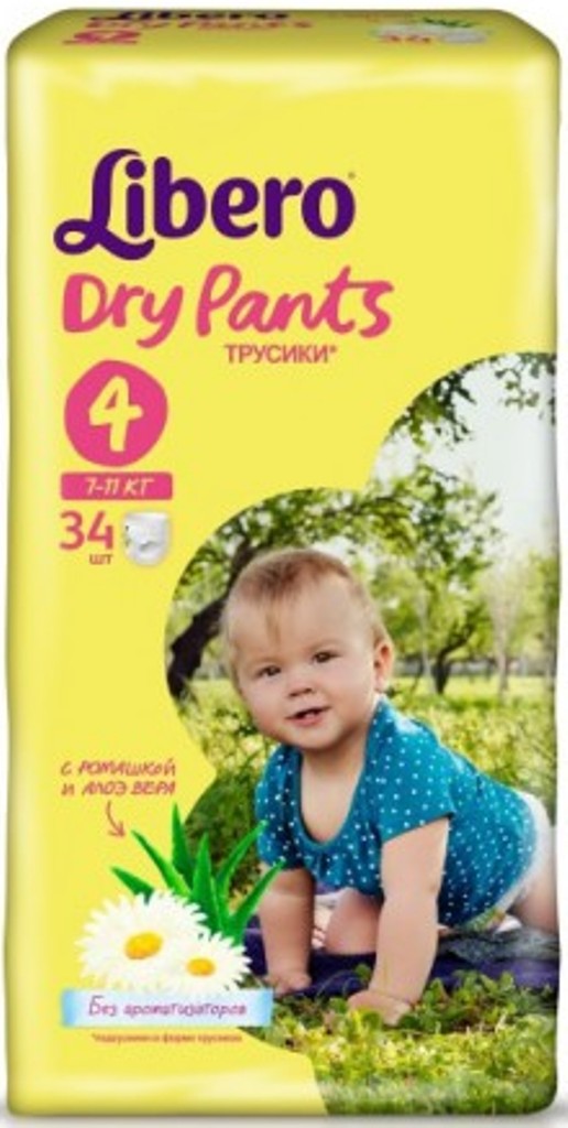 Трусики Libero Dry Pants 7-11 кг 34 шт