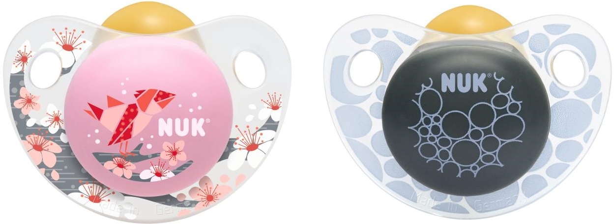Пустышка Nuk Trendline Adore ортодонтическая латекс р. 2 с 6 мес