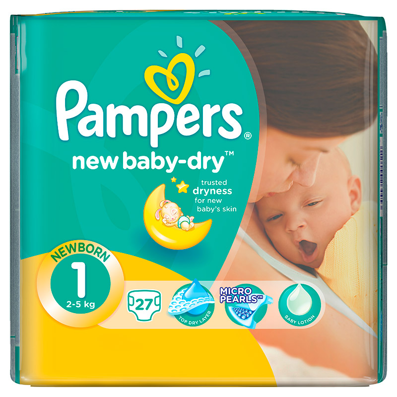 Подгузники Pampers New Baby-Dry 2-5 кг 1 размер 27 шт