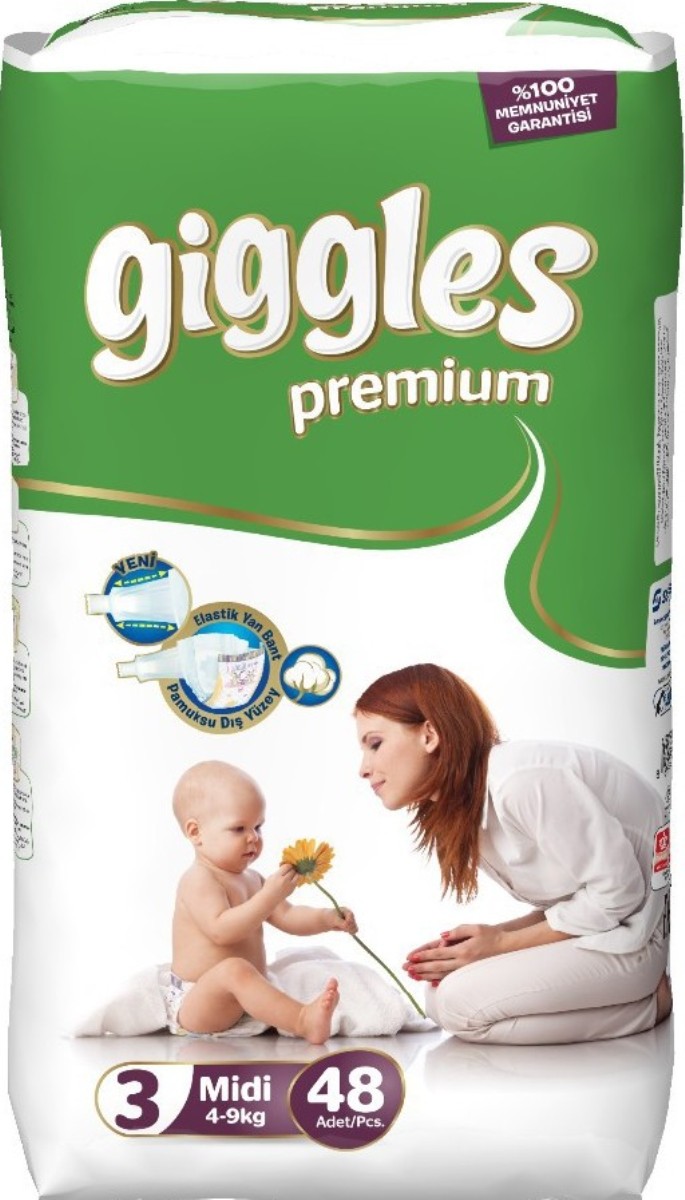 Подгузники Giggles размер M (4-9 кг) 48 шт