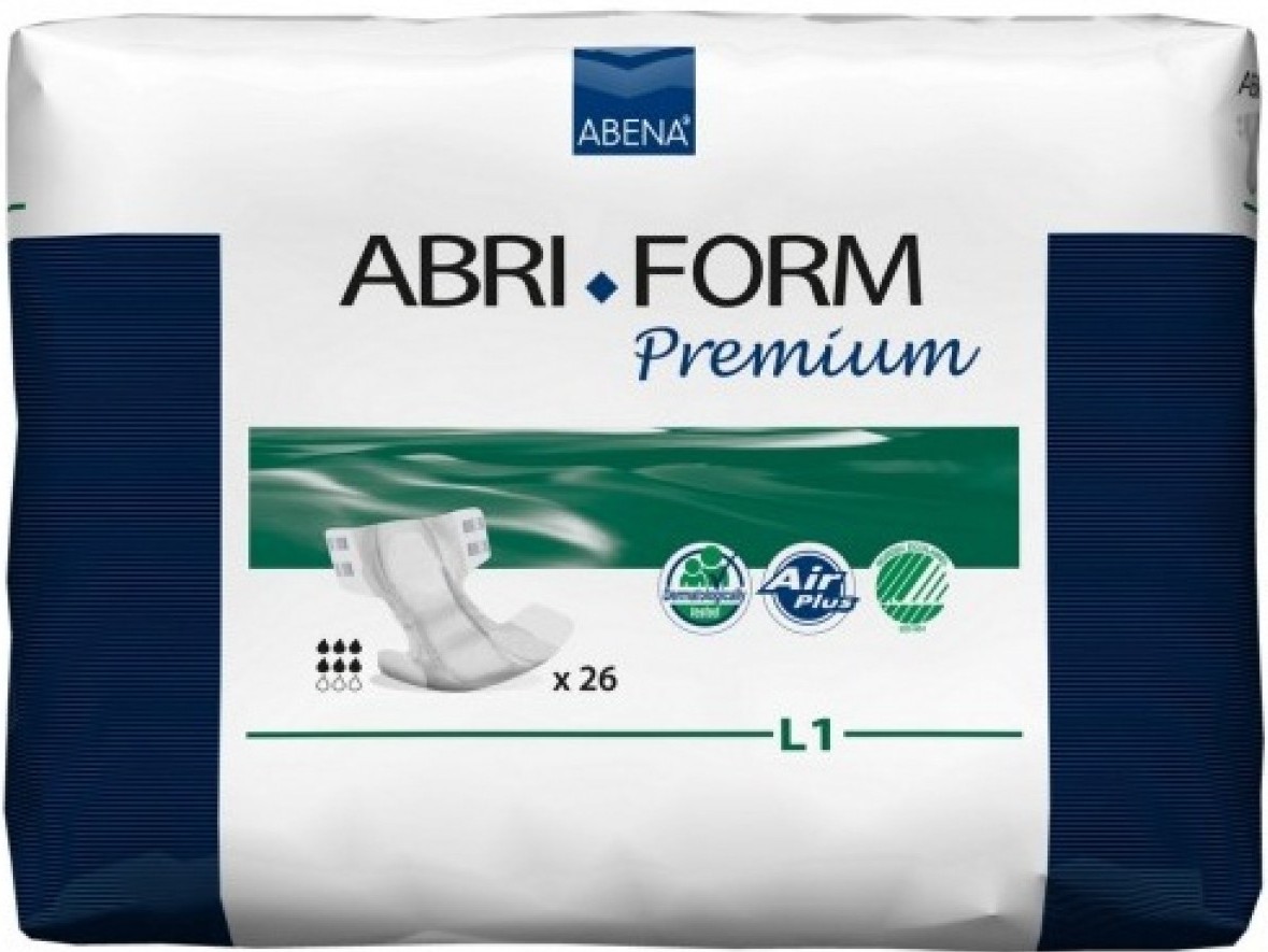 Подгузники Abena Abri-Form L1 объем 100-150 см впитываемость 2500 мл (26 шт) 00331
