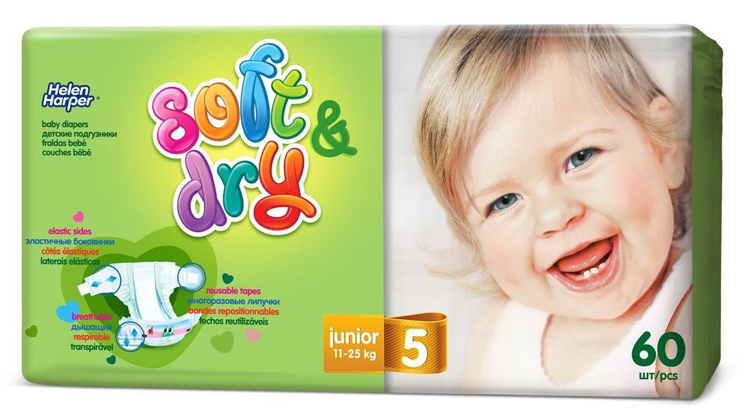 Подгузники Helen Harper Soft Dry junior (11-25 кг) 60 шт