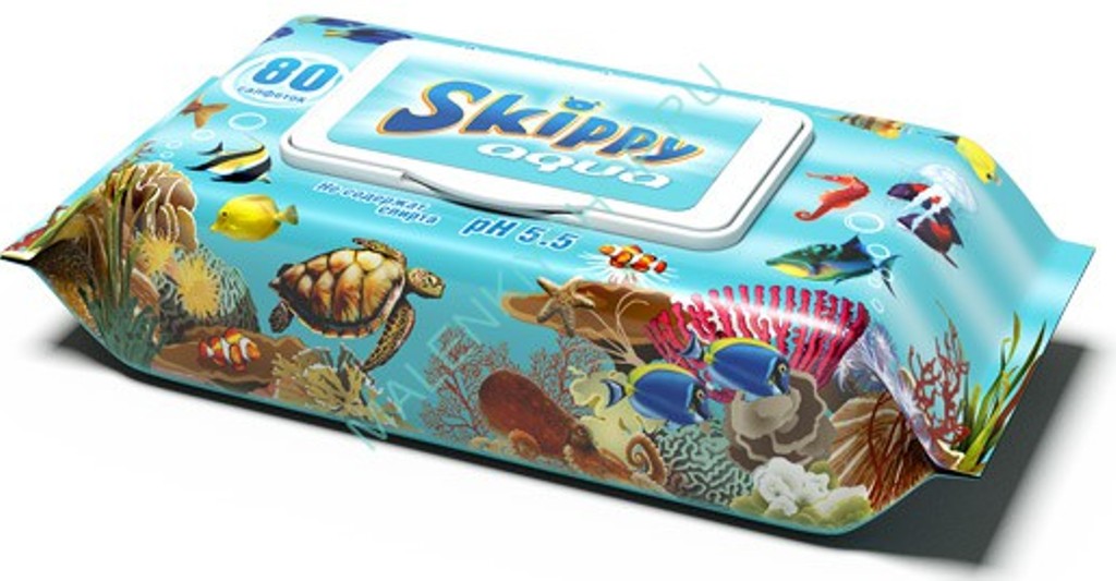 Влажные салфетки для детей Skippy Aqua 80 шт
