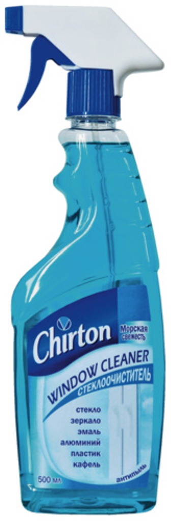 Средство для мытья стекол и зеркал Chirton c распылителем "Морская Свежесть" 750 мл