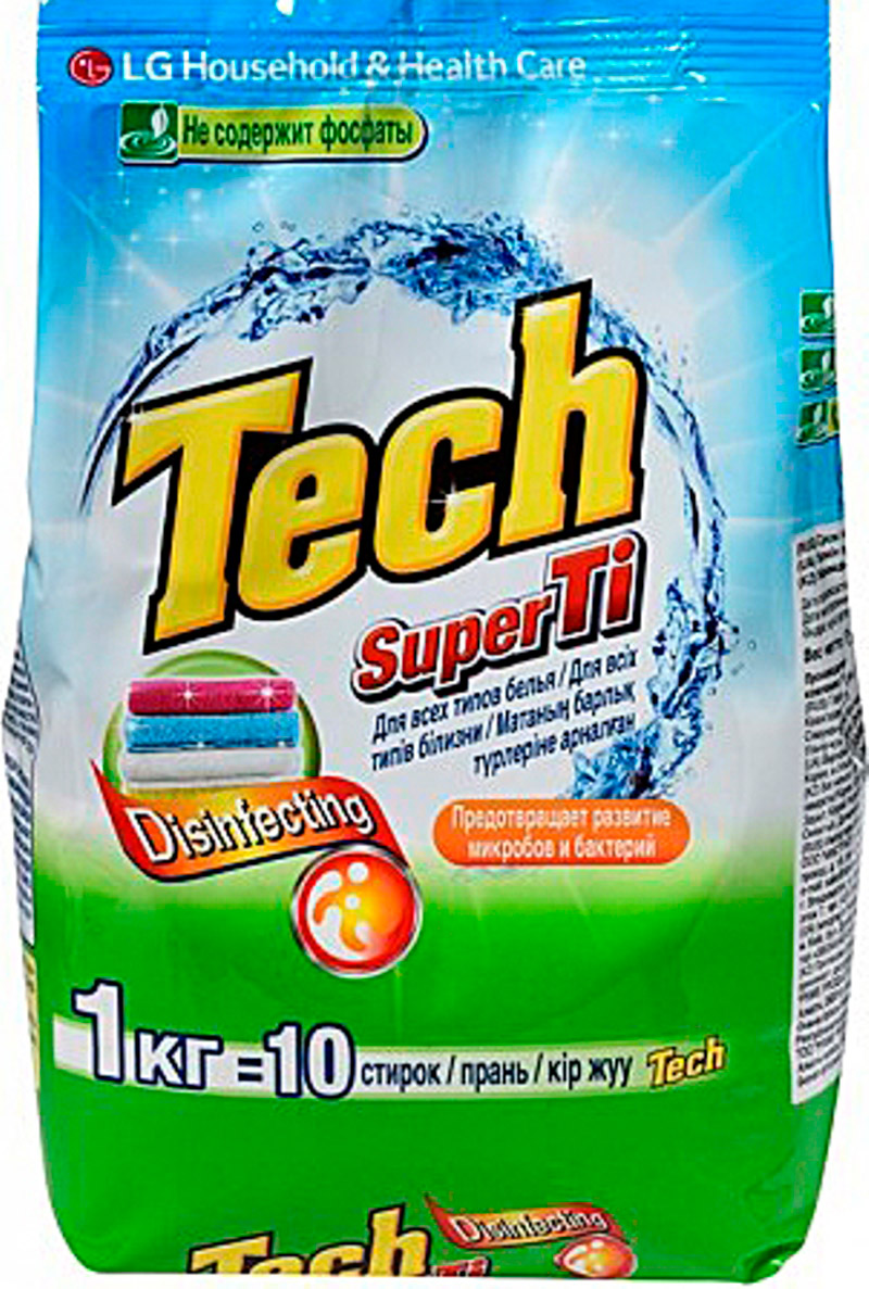Стиральный порошок LG Tech Super Ti для белых и цветных вещей 1 кг 