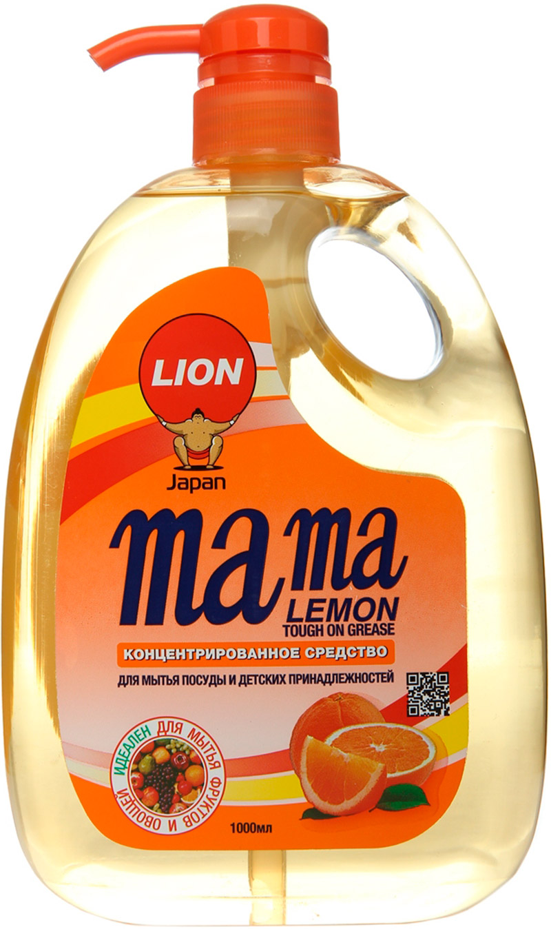Средство для мытья посуды Mama Lemon  "Антибактериальный" с ароматом апельсина 1 л 
