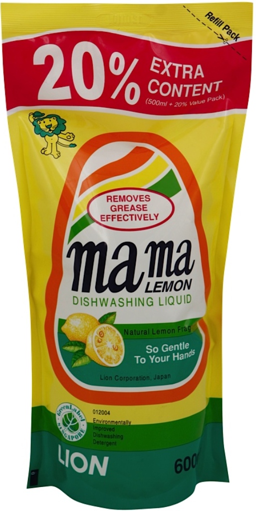 Средство для мытья посуды Mama Lemon  "Лимон" запасной блок 600 мл 