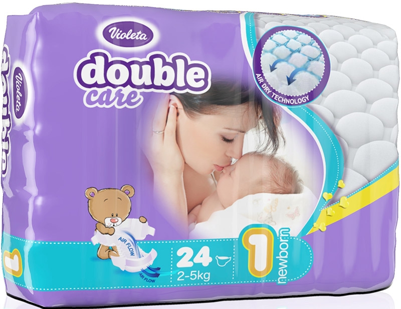 Подгузники Violeta размер NB (2-5 кг) 24 шт