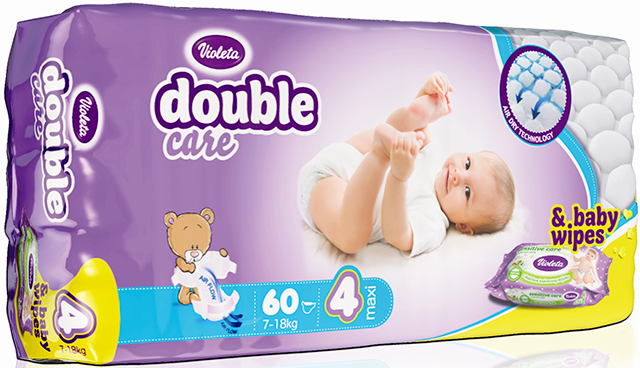 Подгузники Violeta размер L (7-18 кг) 60 шт
