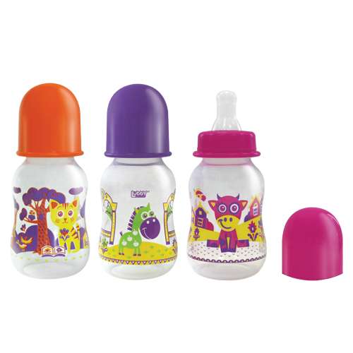 Бутылочка для кормления Lubby Русские мотивы от 0 мес. с соской 120-125 мл. полипропилен 12012