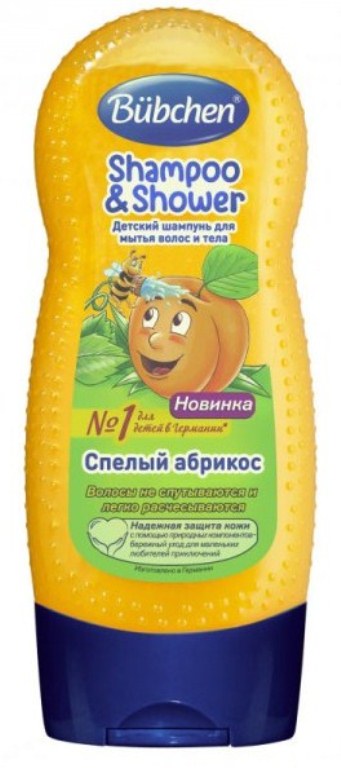 Шампунь детский Bubchen для волос и тела "Спелый абрикос" 230 мл с 3-х лет