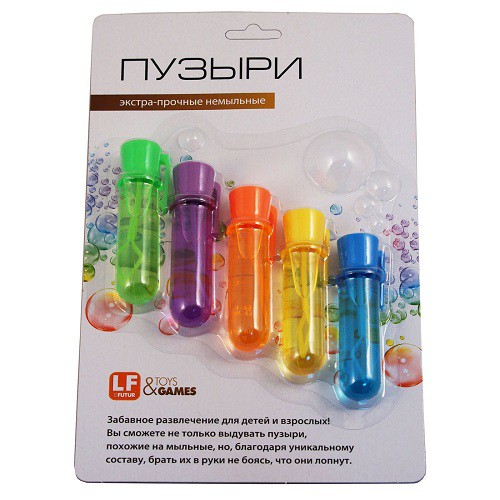 Мыльные пузыри LeFutur Нелопающиеся не набор из 5 шт. в блистере