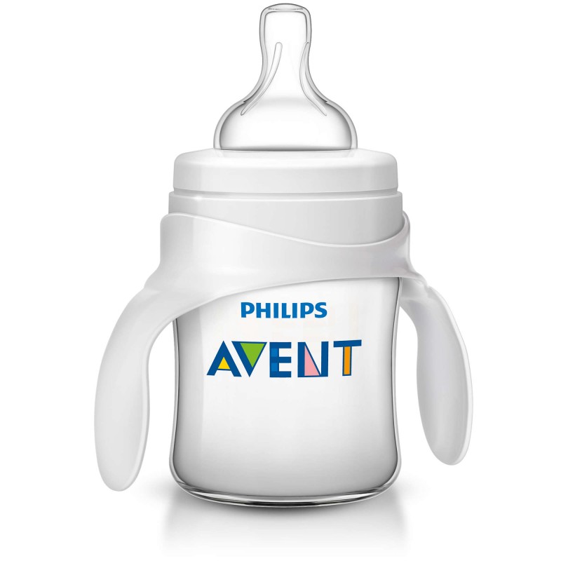 Бутылочка для кормления Avent Philips серия Classic+ из полипропилена с ручками (125 мл 4 мес+) SCF625/02