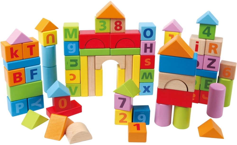 Игрушка деревянная Hape "Конструктор" 80 деталей Е8022