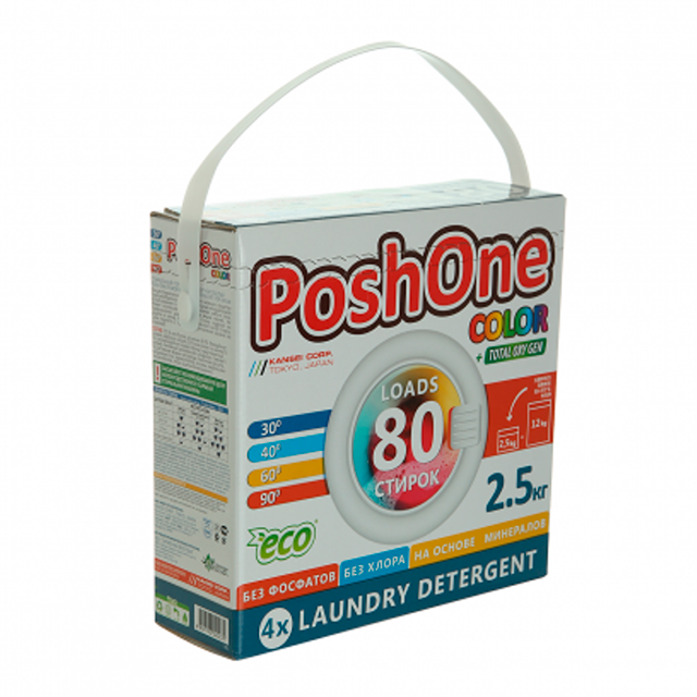 Стиральный порошок концентрированный Posh one COLOR с мерной ложечкой 2.5 кг