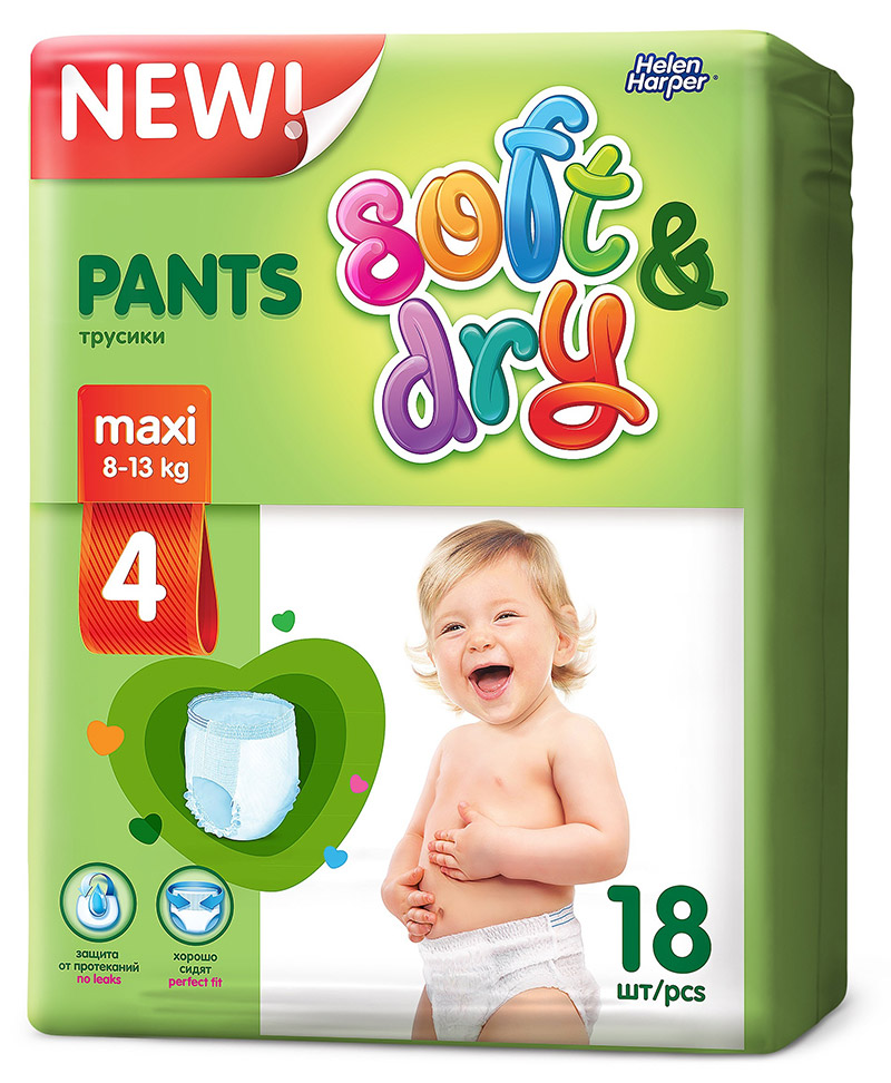 Трусики Helen Harper Soft&Dry maxi (8-13 кг) 18 шт