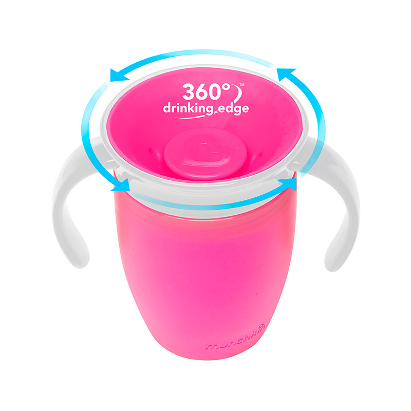 Поильник-непроливайка Munchkin с ручками "Розовый" 207 мл