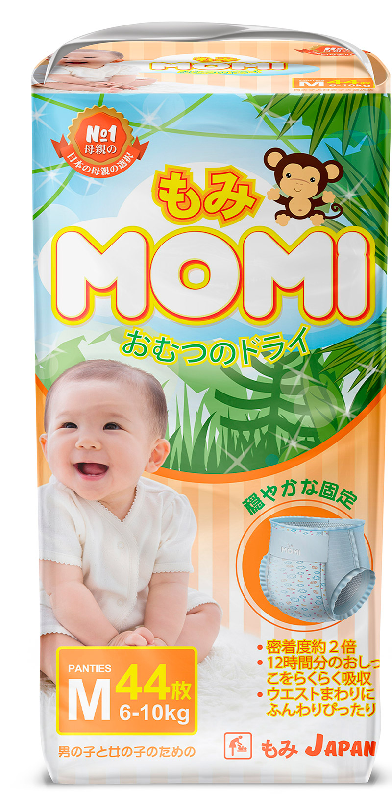 Трусики MOMI размер M (6-10 кг) 44 шт