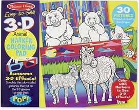 Набор раскрась по цветам Melissa&amp;Doug Животные с 3D очками