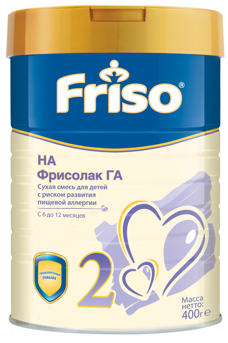 Молочная смесь Friso Фрисолак ГА 2 гипоаллергенная с пребиотиками и нуклеотидами 6-12 мес. 400 г