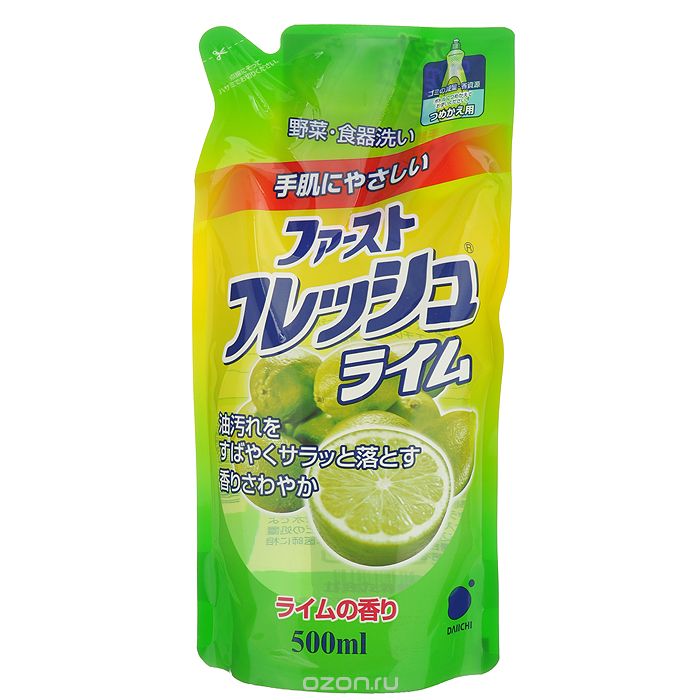 Гель для мытья посуды и фруктов Daiichi Fresh аромат лайма 500 мл (запаска)