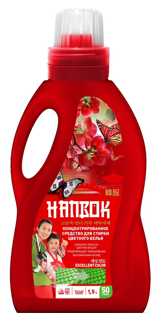 Средство концентрированное Hanbok для стирки цветного белья 1500 мл