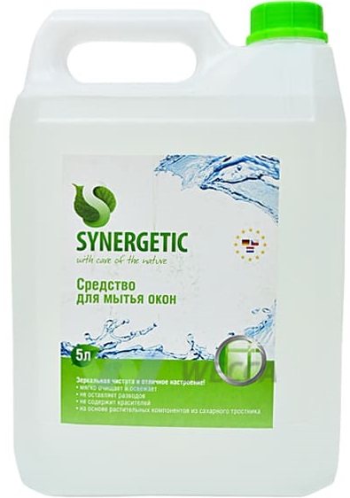 Средство для мытья окон, зеркал, мебели и бытовой техники Synergetic, 5 л