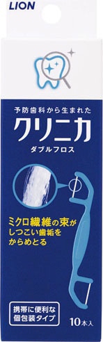 Зубная нить двойная Lion Clinica Sponge Floss, двухсторонняя, 10 шт