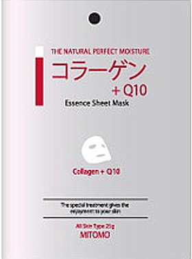 Маска для лица Mitomo Q10 c Коллагеном, омолаживающая для увядающей кожи, 25 гр