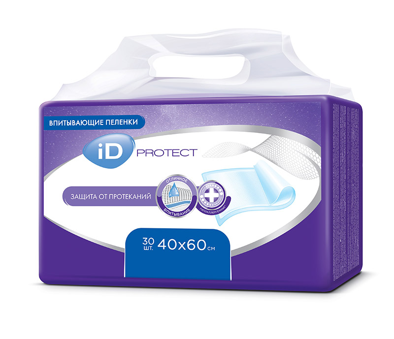 Пеленки впитывающие ID Protect 40х60 см 30 шт