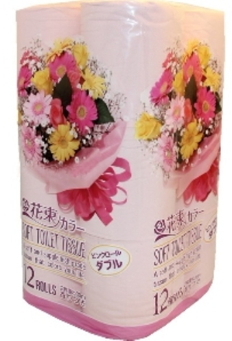 Туалетная бумага Marutomi Color bunch of flowers двухслойная 12 рулонов