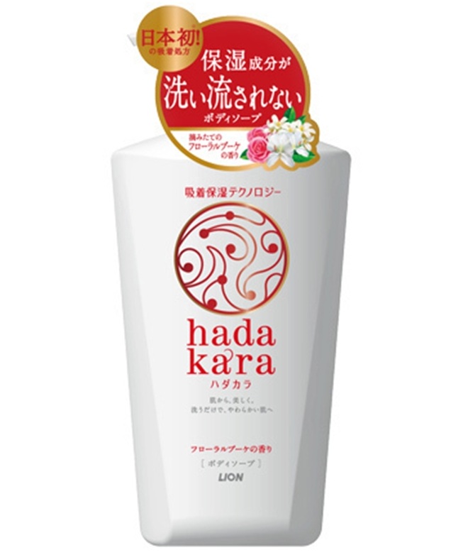 Увлажняющий гель для душа Lion Hadakara с ароматом цветочного букета, флакон, 500 мл