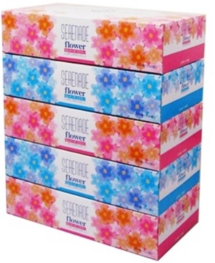 Бумажные салфетки Ideshigyo Цветочная серенада, двухслойные, 150 шт