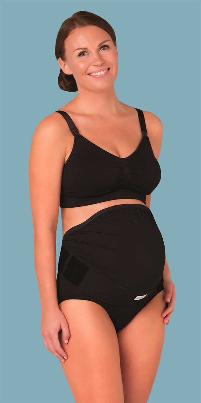 Регулируемый широкий пояс-бандаж Carriwell для беременных, черный, размер L/XL 5106