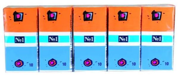 Платочки бумажные носовые Bella №1 трехслойные, спайка 10х10 шт (100 платочков)