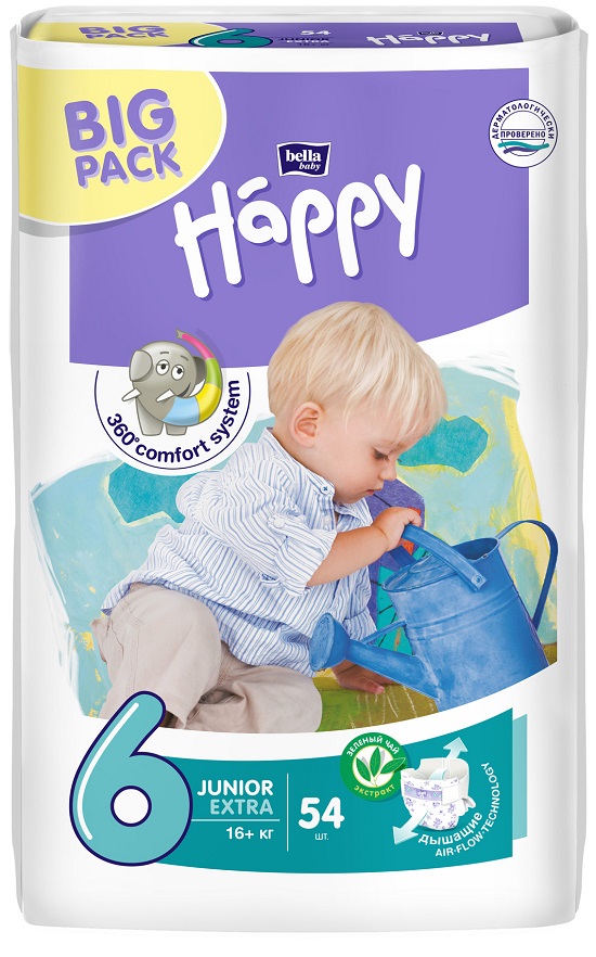 Подгузники Bella Baby Happy, размер Junior Extra (16+ кг) 54 шт
