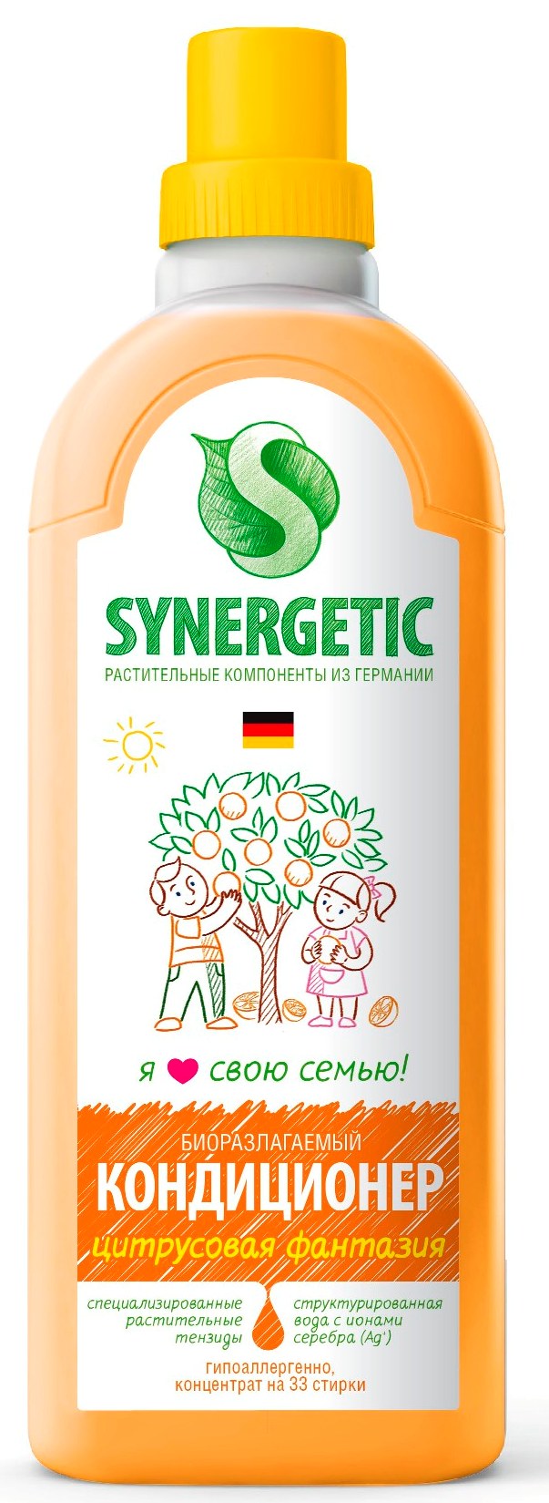 Кондиционер для белья Synergetic Цитрусовая фантазия, 1 л