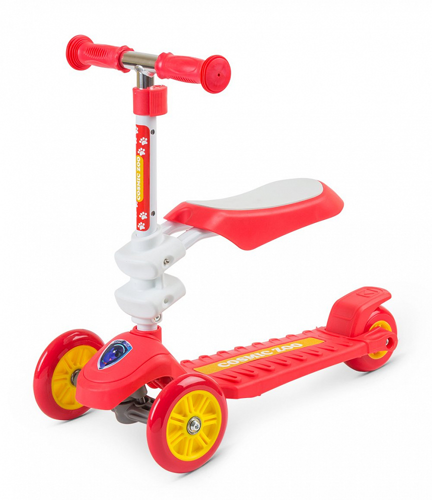 Трехколесный самокат с сиденьем Cosmic Zoo Galaxy Seat (красный) 1148732 