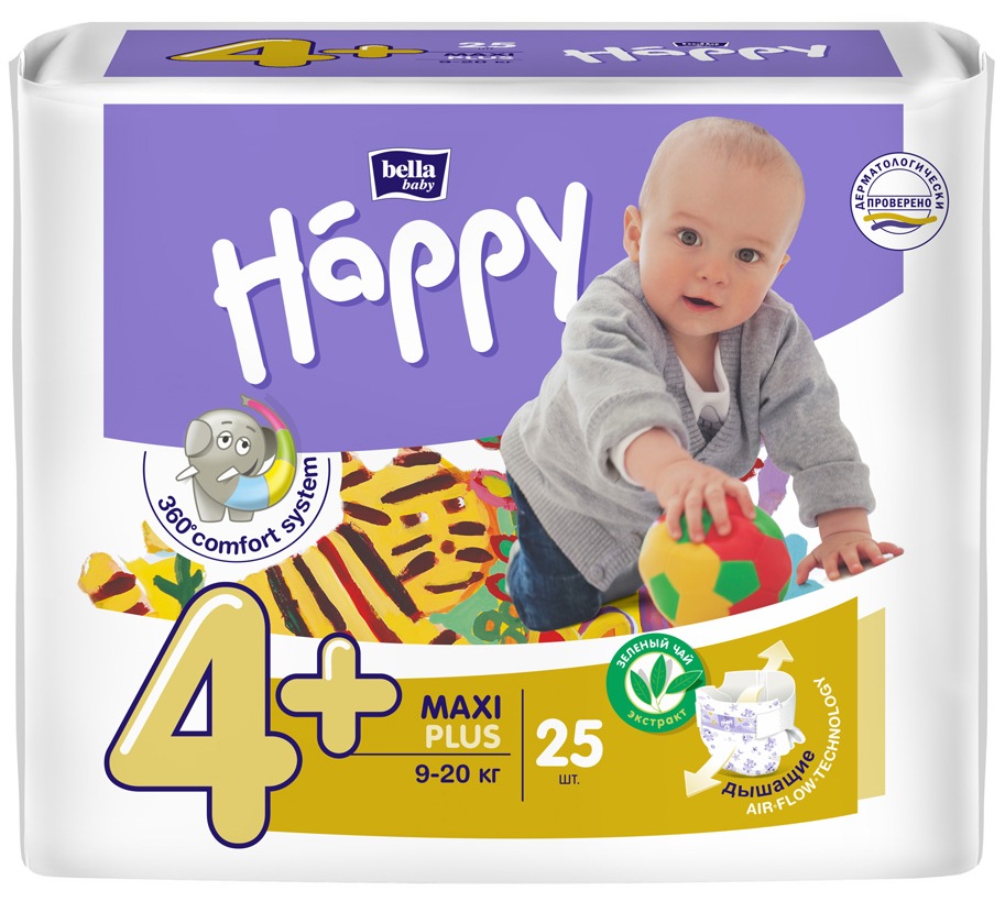 Подгузники Bella Baby Happy, размер Maxi plus (9-20 кг) 25 шт