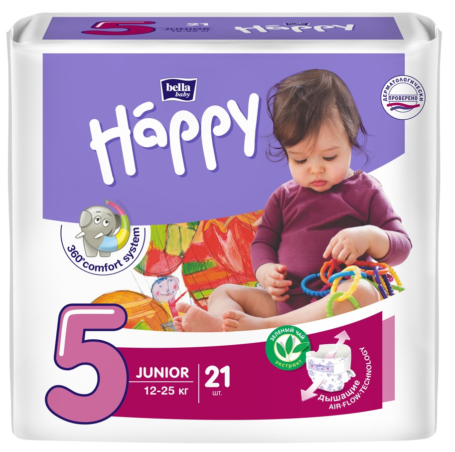 Подгузники Bella Baby Happy, размер Junior (12-25 кг) 21 шт