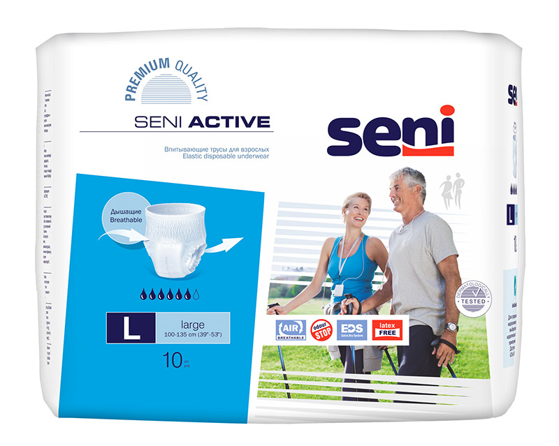 Трусики Seni Active Large 3 талия 100-135 см (10 шт) SE-096-LA10-RU1
