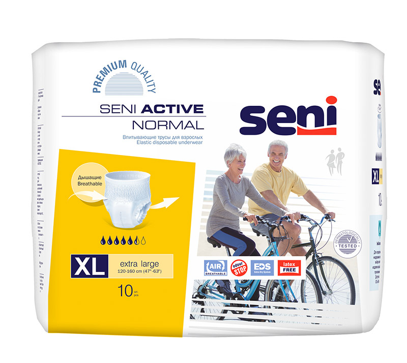Трусики Seni Active Normal Extra Large 4, талия 120-160 см (10 шт) SE-096-XL10-RU0