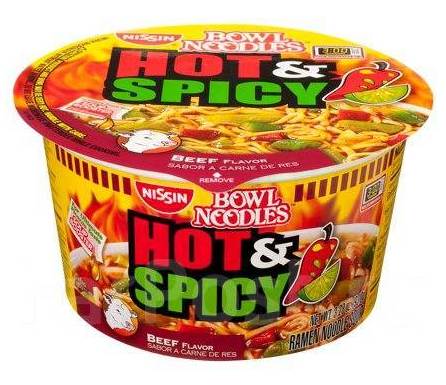 Лапша Nissin-Chicken со вкусом Курицы (красный перец+лайм), 80 гр