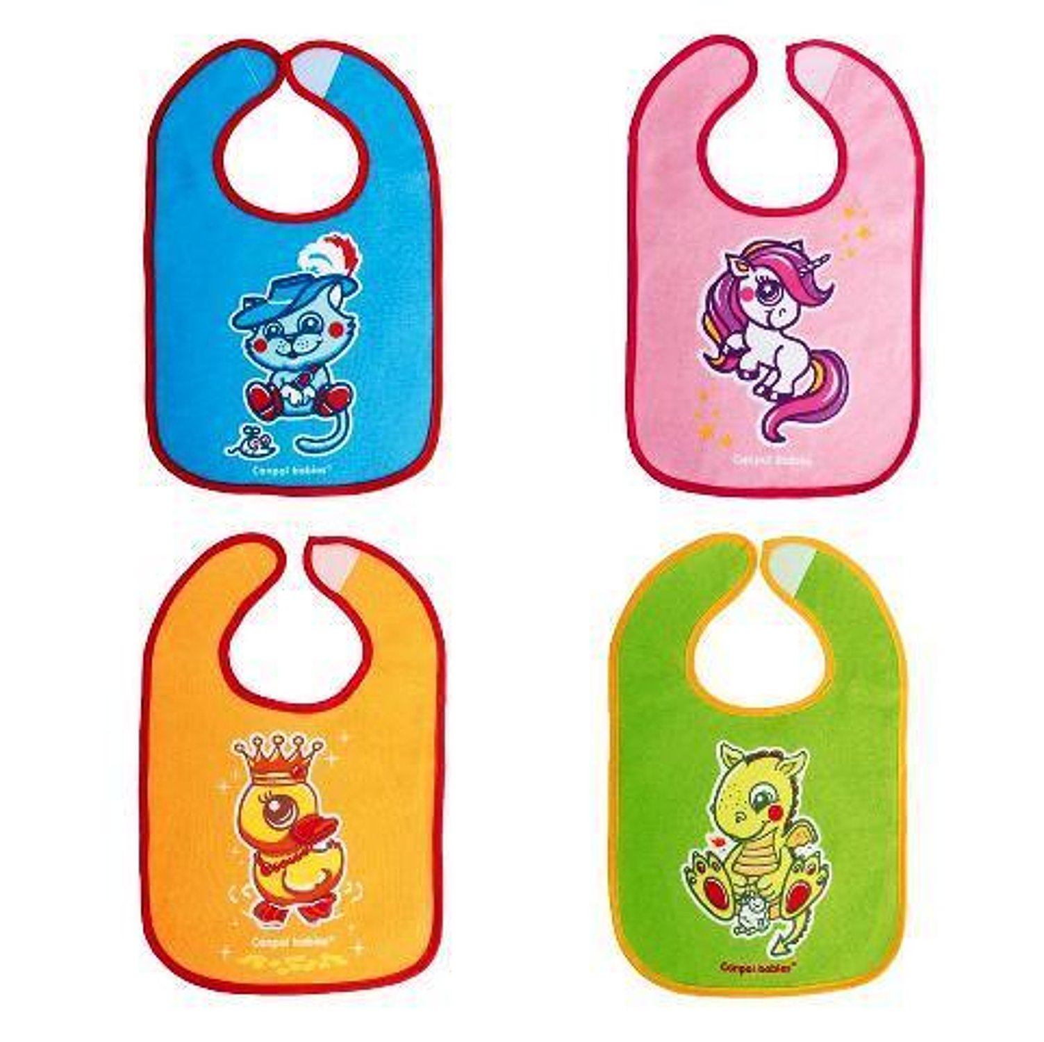 Нагрудник детский Canpol Babies х/б с клеенчатой основой на липучке  (пони единорог) арт. 15100