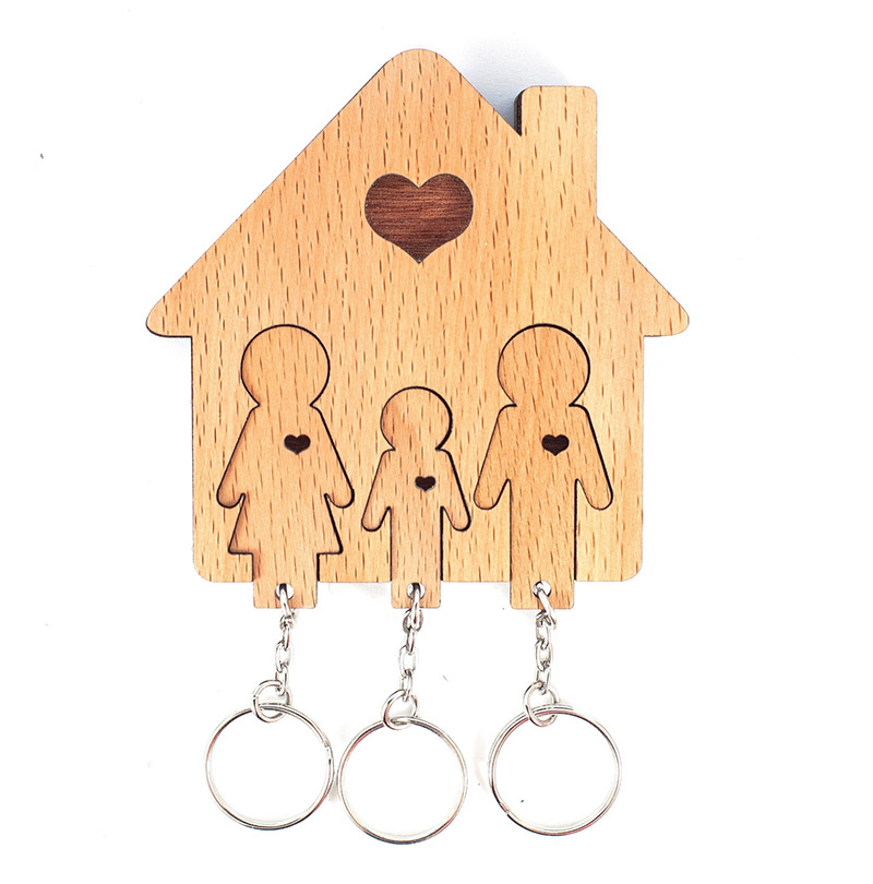 1502 Ключница с набором брелоков "Семья с сыном"